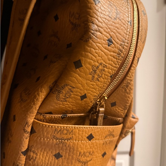 MCM Cognac Logo Backpack - Picture 4 of 6